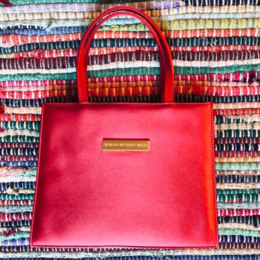NEW Giorgio Beverly Hills Red Satin Handbag
